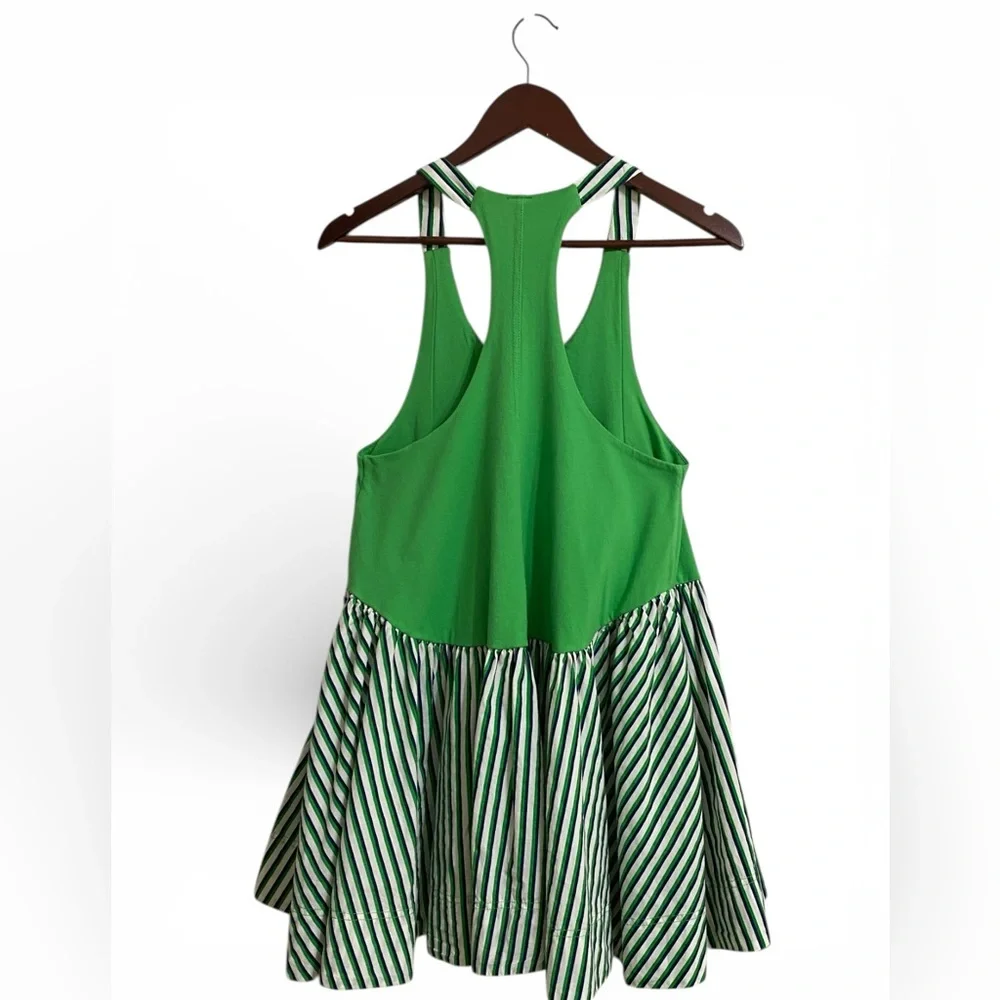 NWT Anthropologie Green and White Striped Dress XXS - Picture 3 of 7